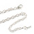 Matte Enamel Pastel Grey/ White Leaf Motif Necklace and Stud Earrings Set In Silver Tone - 44cm L/ 7cm Ext - view 6