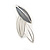 Matte Enamel Pastel Grey/ White Leaf Motif Necklace and Stud Earrings Set In Silver Tone - 44cm L/ 7cm Ext - view 7