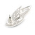 Matte Enamel Pastel Grey/ White Leaf Motif Necklace and Stud Earrings Set In Silver Tone - 44cm L/ 7cm Ext - view 8