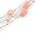 Multistrand Light Pink Glass and Ceramic Bead Wire Necklace & Drop Earrings Set - 48cm L/ 5cm Ext - view 8