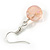 Multistrand Light Pink Glass and Ceramic Bead Wire Necklace & Drop Earrings Set - 48cm L/ 5cm Ext - view 5