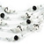 Romantic Multistrand Layered Glass/ Ceramic Beaded Necklace and Drop Earrings Set (White, Black) - 50cm L/ 5cm Ext - view 5