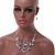 Romantic Multistrand Layered Glass/ Ceramic Beaded Necklace and Drop Earrings Set (White, Blue) - 50cm L/ 5cm Ext - view 3