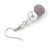 Romantic Multistrand Layered Beaded Necklace and Drop Earrings Set (White, Lilac) - 50cm L/ 4cm Ext - view 7
