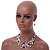 Romantic Multistrand Layered Beaded Necklace and Drop Earrings Set (White, Black) - 50cm L/ 4cm Ext - view 8