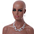 Multistrand White Glass Bead Wire Necklace & Drop Earrings Set - 48cm Length/ 5cm Extension - view 14