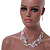 Multistrand White Glass Bead Wire Necklace & Drop Earrings Set - 48cm Length/ 5cm Extension - view 3