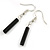 Multistrand Black Glass Bead Wire Necklace & Drop Earrings Set - 48cm Length/ 5cm Extension - view 8