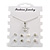 Clear Crystal Guardian Angel Pendant and 4 Pairs of Stud Earrings Set In Silver Tone - view 2