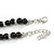 6mm Black Ceramic Bead Necklace, Flex Bracelet & Drop Earrings With Crystal Ring Set In Silver Tone - 42cm L/ 4cm Ext - view 7