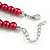 Red Glass Bead Necklace, Flex Bracelet & Drop Earrings With Crystal Ring Set In Silver Tone - 48cm L/ 6cm Ext - view 9