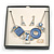 Light Blue Crystal Geometric Necklace and Drop Earrings Set In Sivler Tone - 38cm L/ 7cm Ext - Gift Boxed - view 4