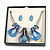 Contemporary Acrylic and Metal Leaf Necklace and Stud Earrings Set In Silver Tone - 37cm L/ 9cm Ext - Gift Boxed - view 3