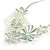 Pastel Green Flower Cluster V shape Necklace and Stud Earrings Set In Silver Tone - 42cm L/ 9cm Ext - Gift Boxed - view 4
