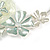 Pastel Green Flower Cluster V shape Necklace and Stud Earrings Set In Silver Tone - 42cm L/ 9cm Ext - Gift Boxed - view 12