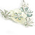 Pastel Green Flower Cluster V shape Necklace and Stud Earrings Set In Silver Tone - 42cm L/ 9cm Ext - Gift Boxed - view 13