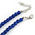 5mm, 7mm Royal Blue Ceramic/ Crystal Bead Necklace and Drop Earring Set In Silver Plating - 44cm L/ 5cm Ext - view 5