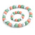 Pastel Mint/ Pink/ White Wood Flex Necklace, Bracelet and Drop Earrings Set - 46cm L - view 7