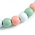Pastel Mint/ Pink/ White Wood Flex Necklace, Bracelet and Drop Earrings Set - 46cm L - view 5