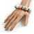 Pastel Mint/ Pink/ White Wood Flex Necklace, Bracelet and Drop Earrings Set - 46cm L - view 3