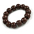Brown/ Bronze Long Wooden Bead Necklace, Flex Bracelet and Drop Earrings Set - 80cm Long - view 5