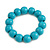 Mint/ Turquoise Coloured Wooden Bead Necklace, Flex Bracelet and Drop Earrings Set - 80cm Long - view 7
