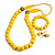 Banana Yellow/ Bronze Long Wooden Bead Necklace, Flex Bracelet and Drop Earrings Set - 80cm Long - view 8