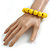 Banana Yellow/ Bronze Long Wooden Bead Necklace, Flex Bracelet and Drop Earrings Set - 80cm Long - view 4