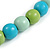 Pastel Mint/ Green/ Turquoise Wood Flex Necklace, Bracelet and Drop Earrings Set - 46cm L - view 6
