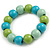 Pastel Mint/ Green/ Turquoise Wood Flex Necklace, Bracelet and Drop Earrings Set - 46cm L - view 8