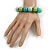 Pastel Mint/ Green/ Turquoise Wood Flex Necklace, Bracelet and Drop Earrings Set - 46cm L - view 4