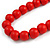 Red Wooden Bead Necklace, Flex Bracelet and Drop Earrings Set - 80cm Long - view 7