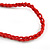 Red Wooden Bead Necklace, Flex Bracelet and Drop Earrings Set - 80cm Long - view 8