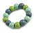 Pastel Mint/ Green/ Grey Wood Flex Necklace, Bracelet and Drop Earrings Set - 46cm L - view 6