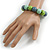 Pastel Mint/ Green/ Grey Wood Flex Necklace, Bracelet and Drop Earrings Set - 46cm L - view 4