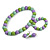 Pastel Mint/ Green/ Purple Wood Flex Necklace, Bracelet and Drop Earrings Set - 46cm L - view 5