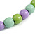 Pastel Mint/ Green/ Purple Wood Flex Necklace, Bracelet and Drop Earrings Set - 46cm L - view 7