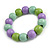 Pastel Mint/ Green/ Purple Wood Flex Necklace, Bracelet and Drop Earrings Set - 46cm L - view 8