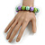 Pastel Mint/ Green/ Purple Wood Flex Necklace, Bracelet and Drop Earrings Set - 46cm L - view 4