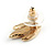 Pastel Multi Matt Enamel Abstract Leaf Necklace & Stud Earrings In Gold Tone Metal - 43cm L/ 6cm Ext - view 8