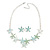 Pastel Mint/ Green/ Blue Matt Enamel Starfish Necklace & Stud Earrings In Silver Tone Metal - 42cm L/ 6cm Ext - view 8