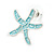 Pastel Mint/ Green/ Blue Matt Enamel Starfish Necklace & Stud Earrings In Silver Tone Metal - 42cm L/ 6cm Ext - view 6