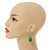 Grass Green Wooden Bead Necklace, Flex Bracelet and Drop Earrings Set - 80cm Long - view 3