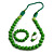 Grass Green Wooden Bead Necklace, Flex Bracelet and Drop Earrings Set - 80cm Long - view 8