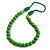 Grass Green Wooden Bead Necklace, Flex Bracelet and Drop Earrings Set - 80cm Long - view 9