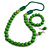 Grass Green Wooden Bead Necklace, Flex Bracelet and Drop Earrings Set - 80cm Long