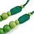Grass Green Wooden Bead Necklace, Flex Bracelet and Drop Earrings Set - 80cm Long - view 6