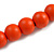 Orange Long Wooden Bead Necklace, Flex Bracelet and Drop Earrings Set - 80cm Long - view 10