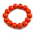 Orange Long Wooden Bead Necklace, Flex Bracelet and Drop Earrings Set - 80cm Long - view 5