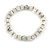 White/ Transparent Glass/ Ceramic Bead with Silver Tone Spacers Necklace/ Earrings/ Bracelet Set - 48cm L/ 7cm Ext - view 6